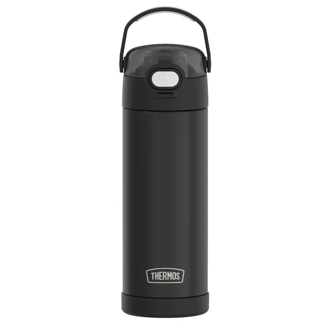 thermos-funtainer-kinder-trinkflasche-0-47-l-edelstahl-schwarz-12h-kalt-push-but image 1