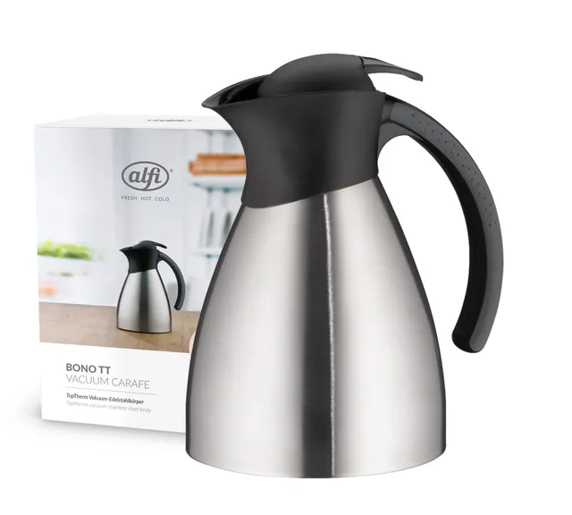 alfi-bono-tt-isolierkanne-1-0-l-edelstahl-schwarz-drucktaste-drehverschluss-12-h image 1