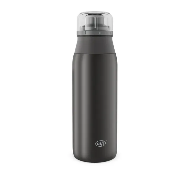 alfi-element-bottle-600-ml-trinkflasche-edelstahl-schwarz-matt-dicht-mit-drehver image 1