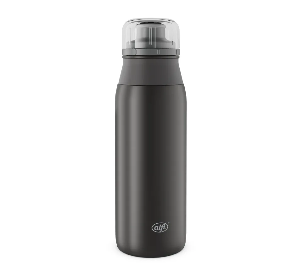 alfi-element-bottle-600-ml-trinkflasche-edelstahl-schwarz-matt-dicht-mit-drehver image 1