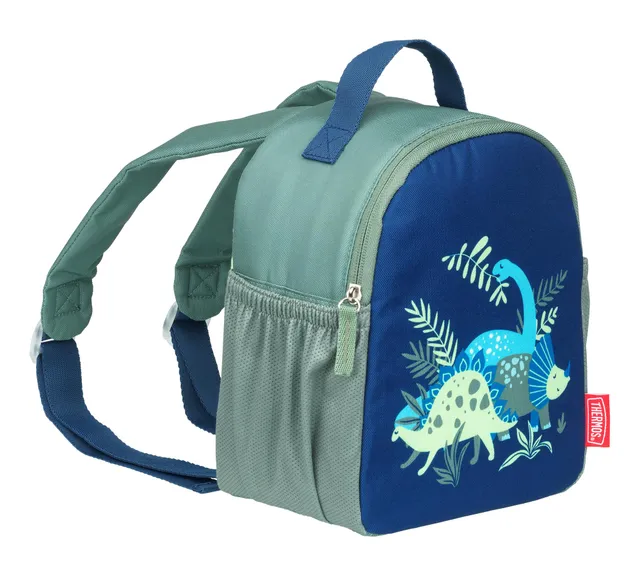 thermos-kinder-lunchtasche-4-l-isoliert-dinosaurier-gr-n-blau-kinderrucksack-mit image 1