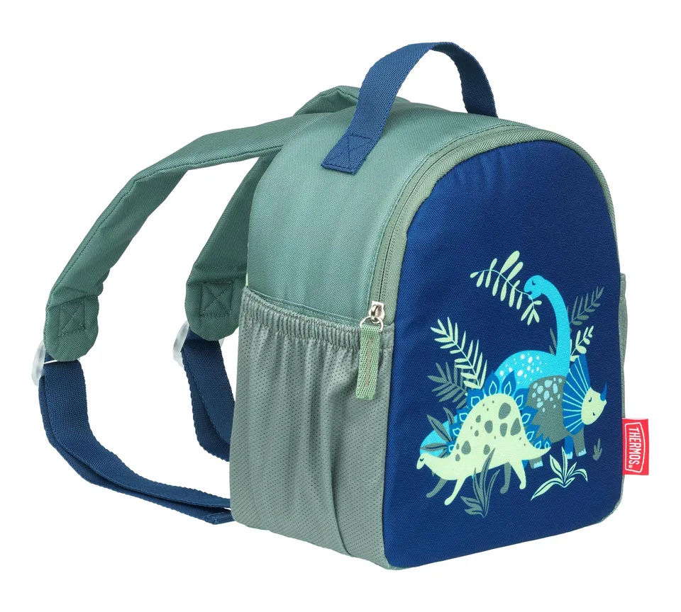 thermos-kinder-lunchtasche-4-l-isoliert-dinosaurier-gr-n-blau-kinderrucksack-mit image 1