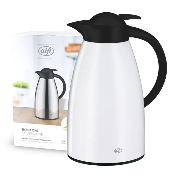 alfi-signo-one-isolierkanne-1-0-l-coconut-white-matt-edelstahl-kaffeekanne-mit-h image 1