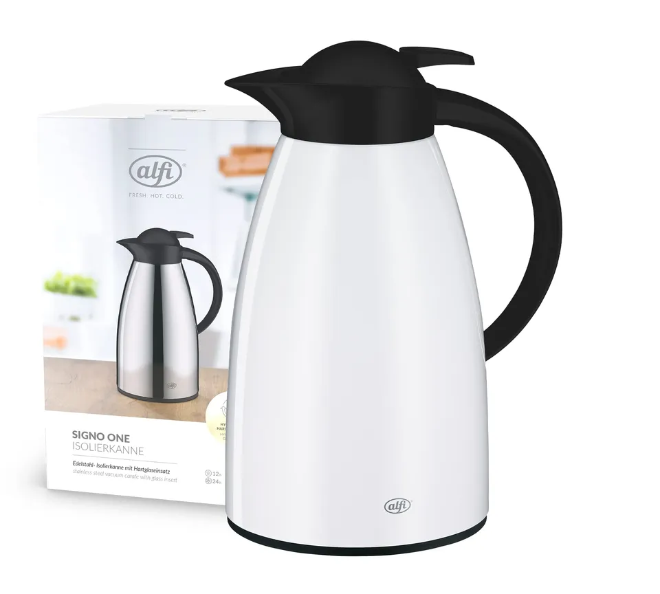 alfi-signo-one-isolierkanne-1-0-l-coconut-white-matt-edelstahl-kaffeekanne-mit-h image 1