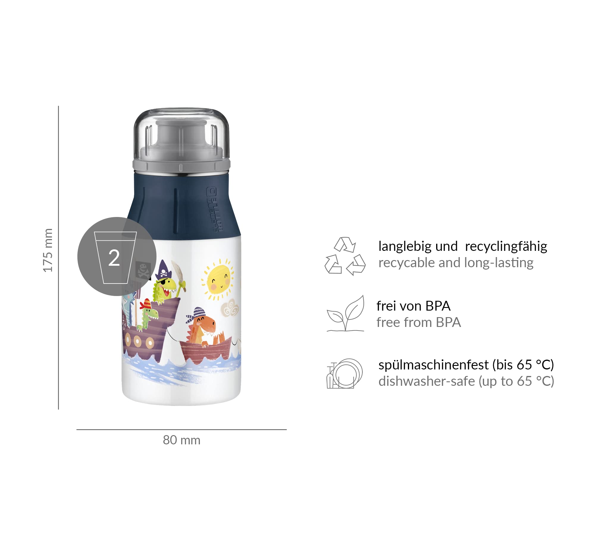 alfi-kids-trinkflasche-0-4-l-sea-adventures-edelstahl-kinderflasche-kohlens-uere image 6