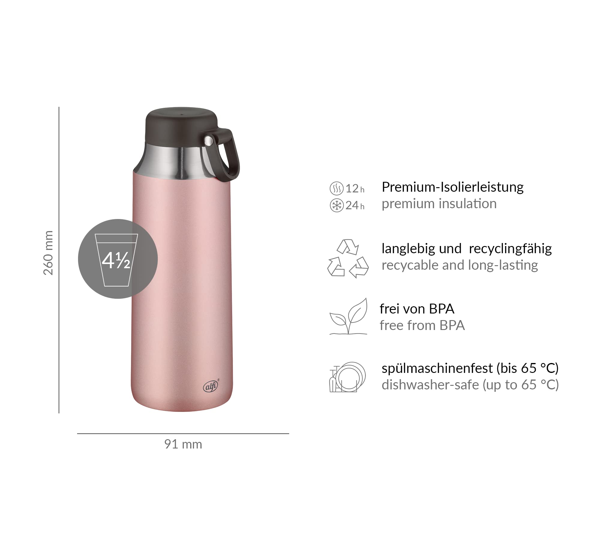 alfi-city-tea-bottle-900-ml-rose-edelstahl-thermoflasche-mit-trageschlaufe-ausla image 5