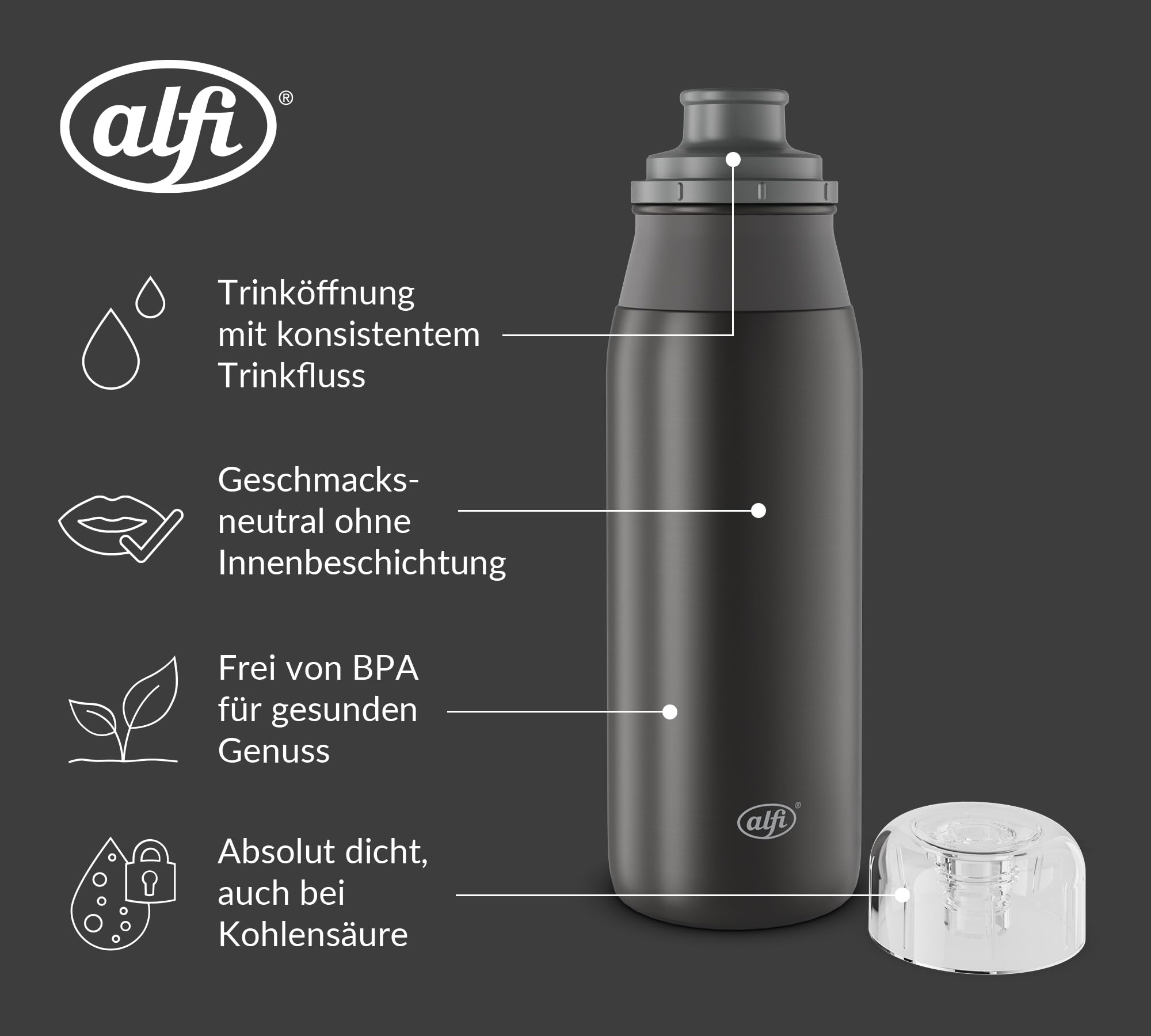 alfi-element-bottle-600-ml-trinkflasche-edelstahl-schwarz-matt-dicht-mit-drehver image 3