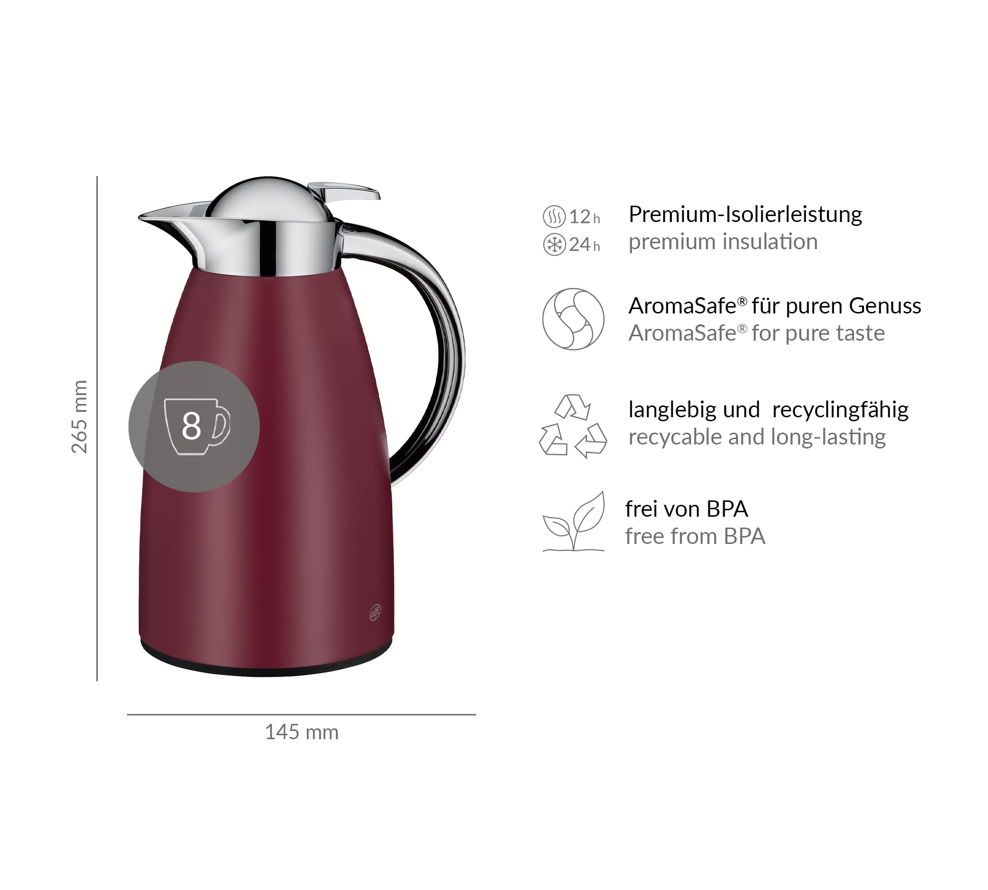 alfi-signo-isolierkanne-1-l-ruby-red-matt-kaffeekanne-mit-alfidur-glaseinsatz-12 image 3