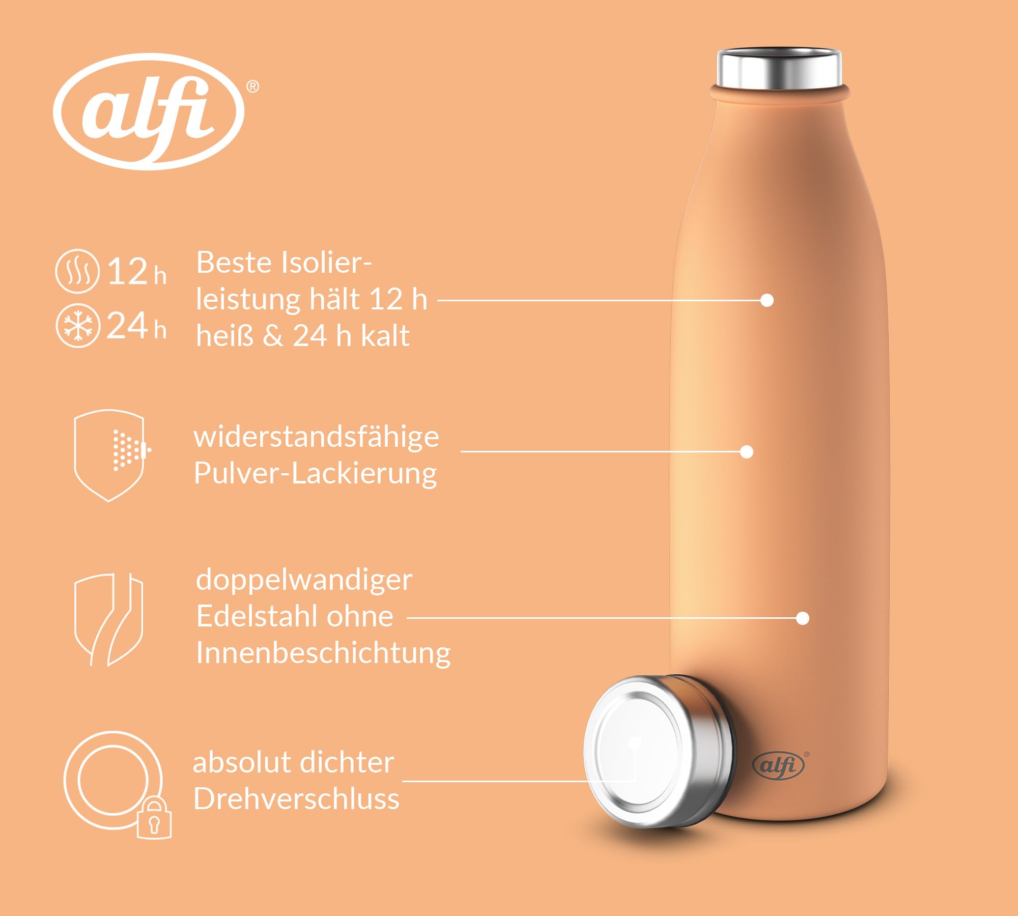 alfi-pure-bottle-isolierflasche-0-50-l-sunset-peach-matt-24-h-kalt-12-h-hei-kohl image 2