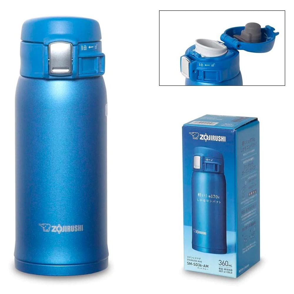 zojirushi-edelstahl-thermoskanne-mattblau-vakuumisolierung-sicherheitsverschluss image 2