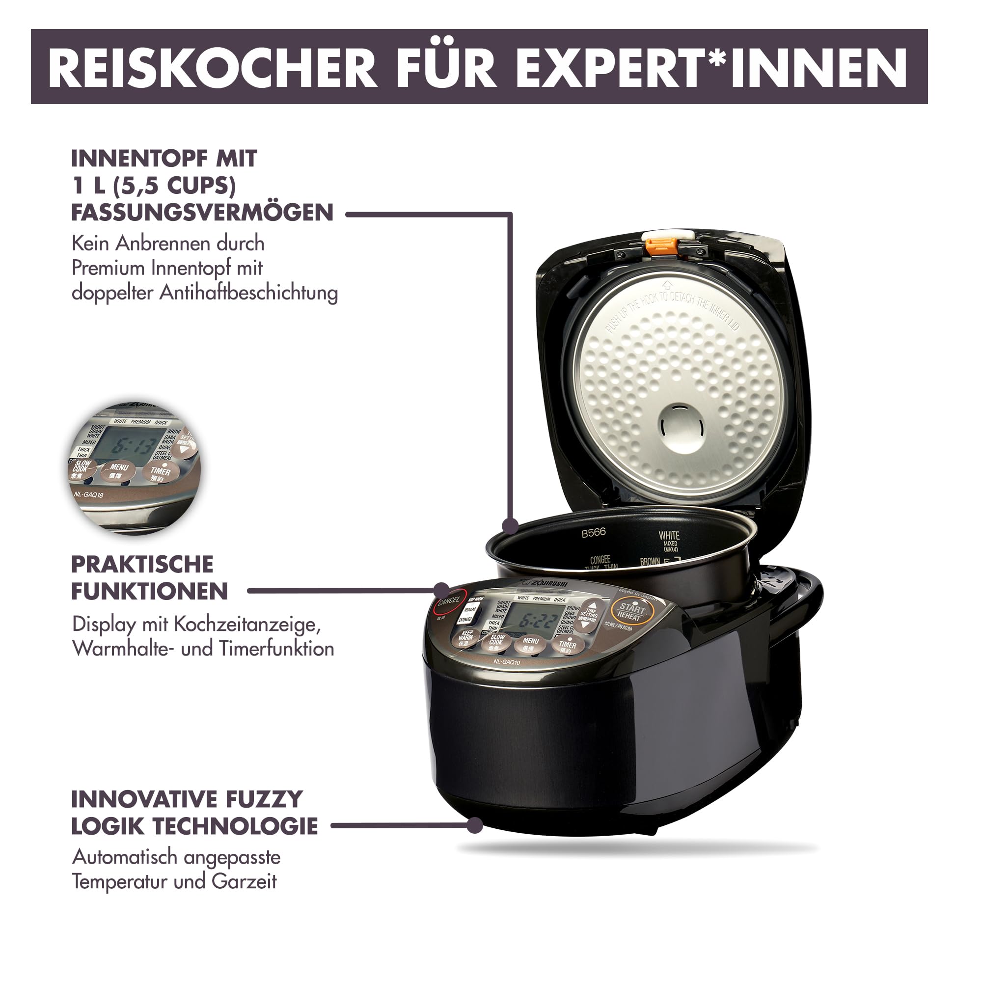 zojirushi-nl-gaq10-premium-reiskocher-1-0-liter-made-in-japan-fuzzy-logic-11-koc image 2