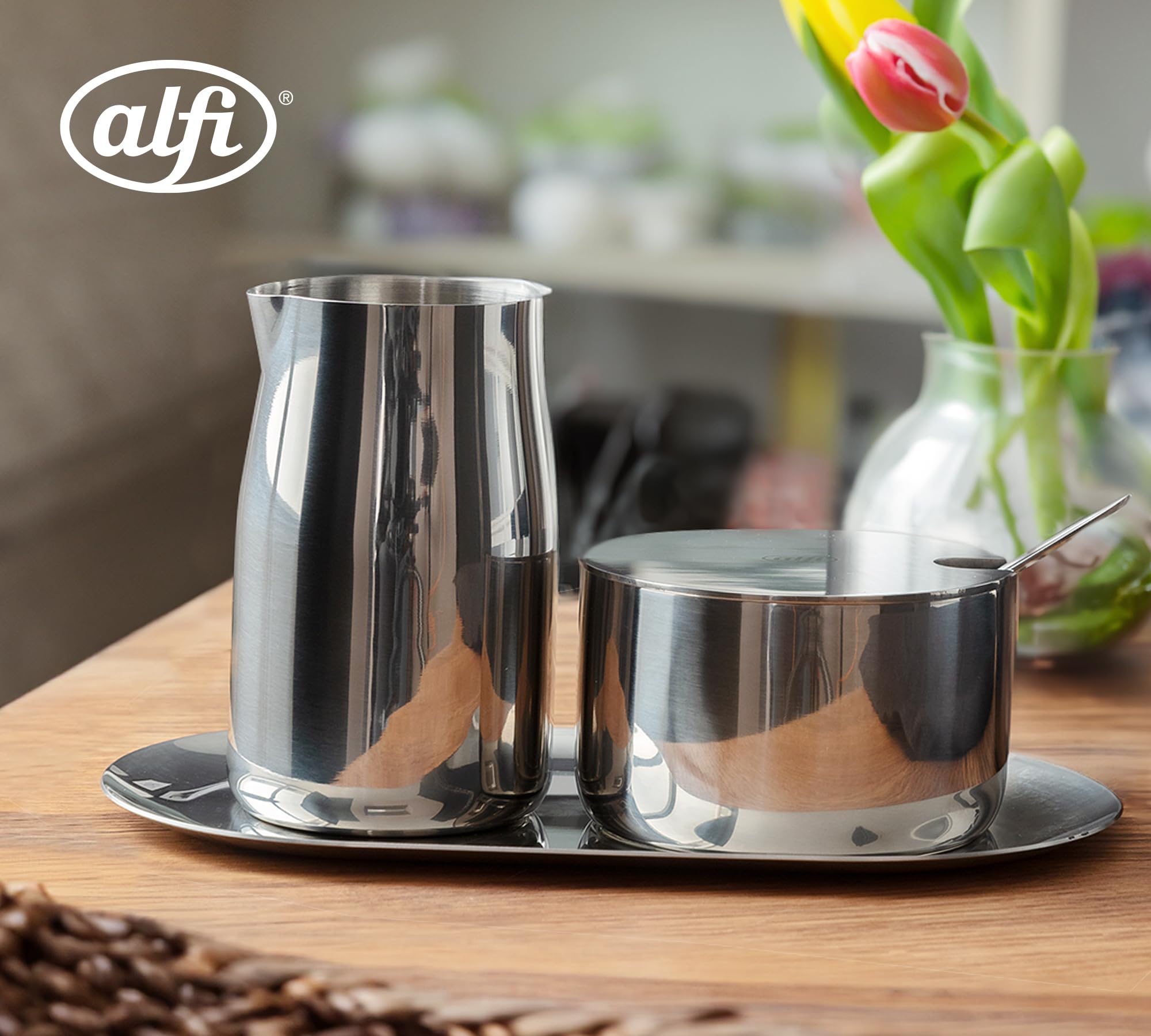 alfi-milk-and-sugar-set-edelstahl-milch-und-zuckerset-gl-nzend-3-teilig image 2